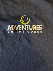 Adventures on the Gorge Men’s Logo T-Shirt Navy Yellow Polyester Crew Neck L