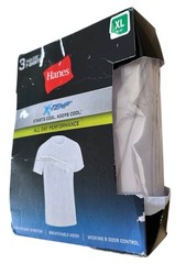 Hanes Men’s Undershirts T-Shirt Pack, 3-Pack X-Temp Moisture-Wicking Sz XL White