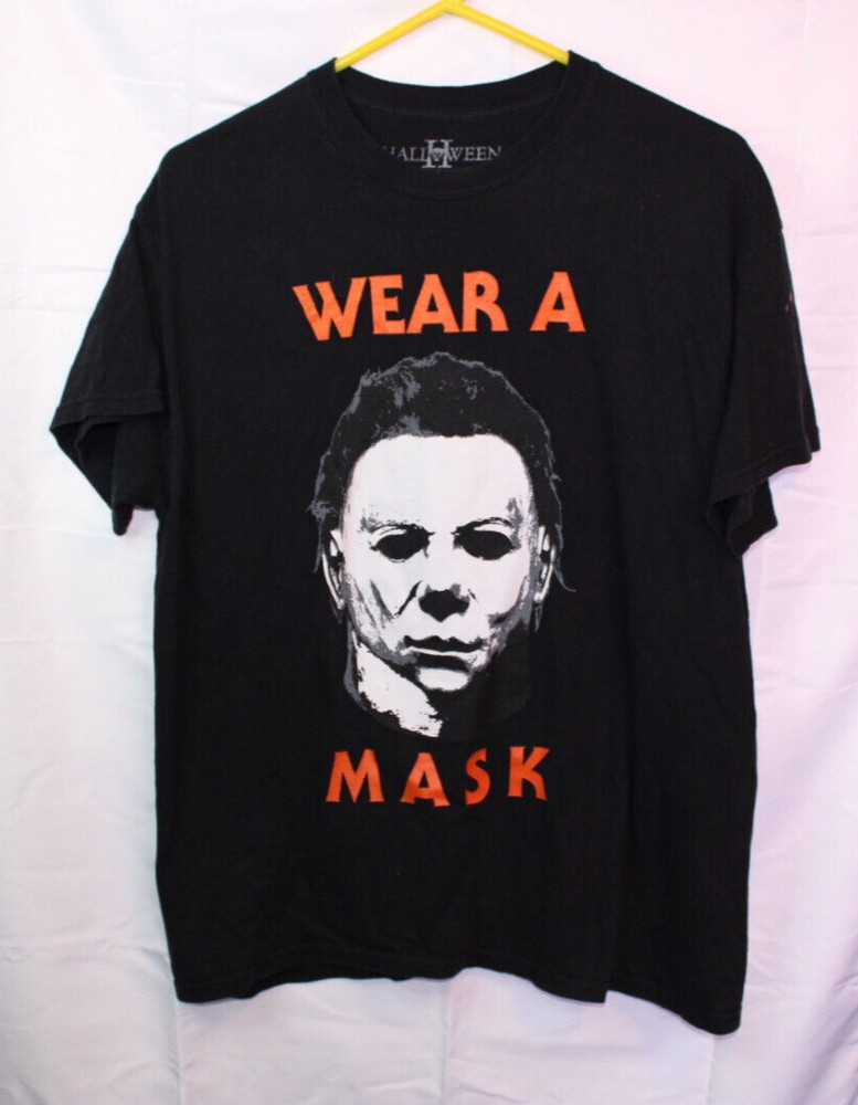 Halloween 2 Mask by Rock Rebel Size Large Black Shirt “Wear A Mask” Blood…