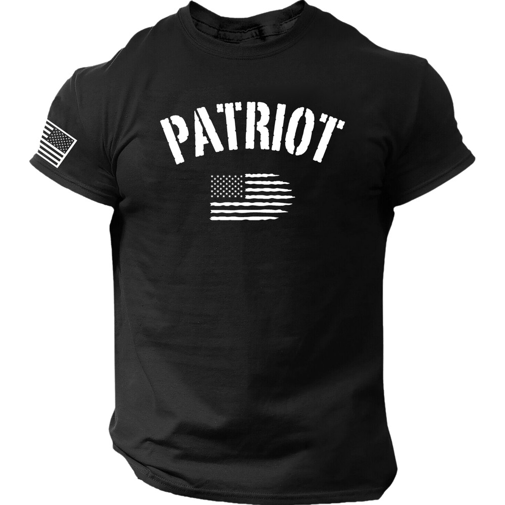 American Flag Patriot T-Shirt Mens 1776 Veteran 2A 2nd Amendment Military S-2XL