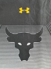 Under Armour Shirt Mens Medium Fitted Project Rock 3/4 Sleeve Workout Gym Train