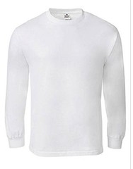 New Men AAA White Plain Long Sleeve T-Shirt Working Quality Tee S M L XL 2XL 3XL
