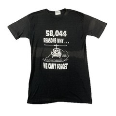 Vintage Oneita Shirt Mens Medium Black POW MIA 58044 Vietnam Double Sided Tee