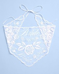 , Bride Lace Headscarf – White Embroidered Tulle Head Scarf | Bachelorette Pa…