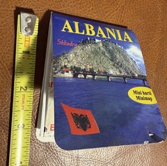 NEW!! Albania Red T-Shirt Tee Cotton Black Print Crewneck Mens LARGE & Map NWOT