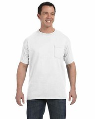 Hanes Men’s 100% Cotton Front Pocket White ComfortSoft T-Shirt – Size: XL