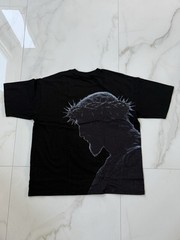 Black Jesus Religious Graphic Print Crew Neck Short Sleeve T-Shirt XL