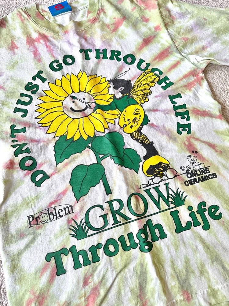 Rare Online Ceramics ‘Grow Through Life’ Hand Dyed T Shirt Small Grateful Dead