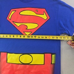 Spencer’s Men’s Shirt Size Medium Blue Superman Full Suit Graphic Comic Costume