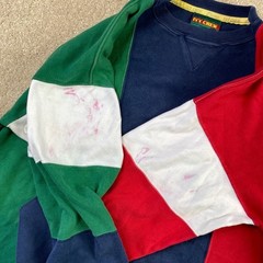 Ivy Crew Boathouse Colorblock Shirt Mens Large Vintage 90s Nautical Navy Red