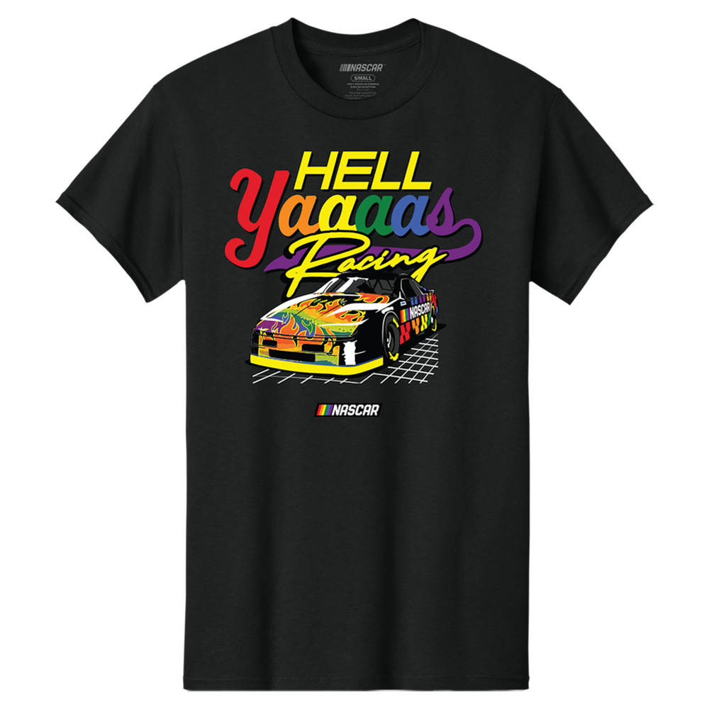 NASCAR Classic Ink Black Hell Yaaaas Racing Pride Graphic T-Shirt