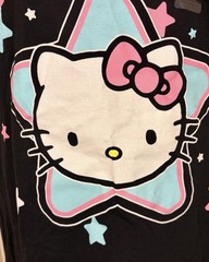 Sanrio Hello Kitty Men’s Black Cotton Blend Graphic Crew Neck T-Shirt Size M