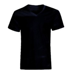 For Mens 100% Cotton Thick Casual T-Shirt Basic Tee V-Neck Black S-4XL LOT