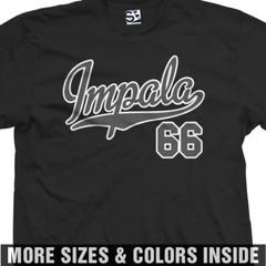 66 Impala PRO Script T-Shirt | 1966 SS Jersey Team Sports Logo Design Print Tee