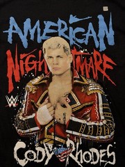 WWE American Nightmare Cody Rhodes T-Shirt Black Mens Small New