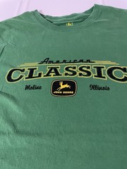 John Deere American Classic Shirt Mens L Green Tractor Farmer Tee