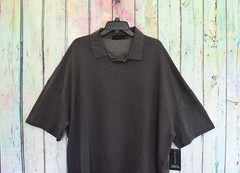 Men’s No Boundaries Oversize French Terry Polo Shirt XLARGE Charcoal Sky NEW