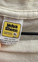 Velva Sheen Rolled Tee In Oatmilk Tube Knit Tubular Loopwheeled Made In USA XL