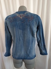 Doramafi Sicilia T-Shirt Y2K Affliction Applique Embroidery Long Sleeve XXL