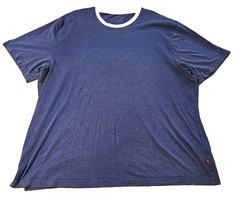 IZOD Men’s XXL Blue T‑Shirt Short Sleeve Contrast Collar Casual Soft Knit Tee