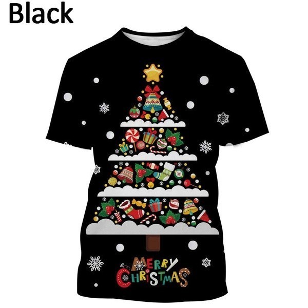 Latest Christmas 3D Printing Christmas Decoration Santa Sweatshirt T-shirt