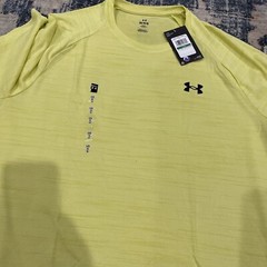 Under Armour Tech 2.0 Tiger T-Shirt UA Lime Yellow Loose Fit Size L