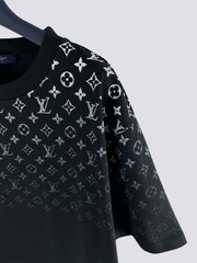 Louis Vuitton LV Monogram Logo Gradient Cotton Crewneck T-Shirt Black Size M