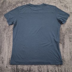 KUHL Wildfibre Mountain Lines T-Shirt Mens XL Blue Crew Neck Organic Cotton