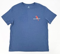 Carribbean Shirt Adult Medium Blue Parrot Tropical Graphic Hawaiian Rum