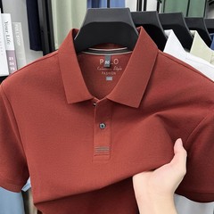 100% pure cotton short sleeve polo shirt high-quality brand solid color business