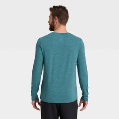 Men’s Long Sleeve Soft Stretch T-Shirt – All in Motion ™ Teal Blue M