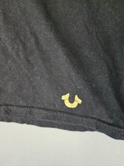 True Religion Black Crew Neck Short Sleeve Tee with Horseshoe Logo