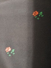 Pac Sun Mens Button Down Black Shirt with Red Rose Pattern, Rayon Size S