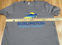 Canvas T-Shirt Mens XL Extra Large Gray Short Sleeve Burlington School District