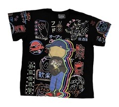 Fresh Laundry Mens 2XL Black Tokyo Dragon Hip Hop Graphic Crewneck T-Shirt
