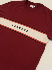 Lacoste Red Relaxed Fit Cotton Spell-Out Logo T-shirt Mens Size XL