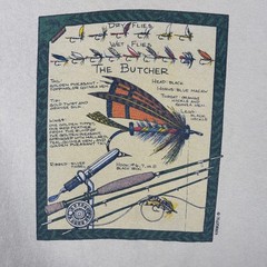 Tradewinds Fly Fishing Graphic T-Shirt Mens XL Tan The Butcher Lure Art Tee