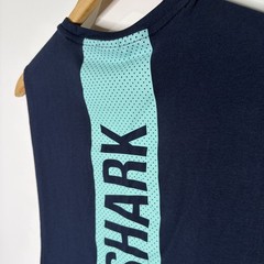 Gymshark Bold Drop Arm Tank Navy Blue Slim-Fit Sleeveless Workout Men Small