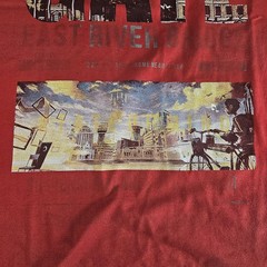 Array Shirt Mens Extra Large Red Highway Gate Graphic T-Shirt Bicycle Cityscape