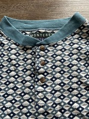 Vtg Monterey Sportswear Long Sleeve Shirt Mens Size Large Blue Geometric Pattern