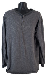 FOUNDRY Mens T Shirt SIZE 2XLT Gray Striped Long Sleeve Relaxed Fit Cotton