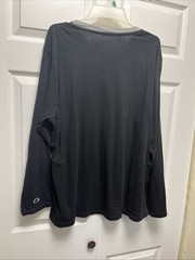 Champion Authentic Athleticwear Mens Long Sleeve Pullover Logo T Shirt, Black XL