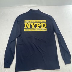 New York Police Department Adult S, Long Sleeve Mock Neck Navy W/Yellow Logo New