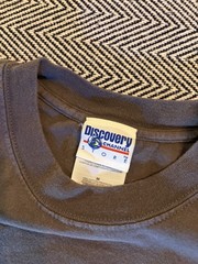 Discovery Channel “TAKE A HIKE” boot print shirt, M, vintage, embossed medium