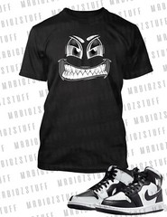 Graphic Attitude Face Sneaker Tee Shirt To Match J1 Split Black Big Tall Small T