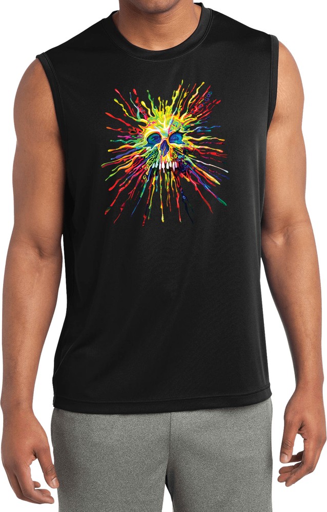 Buy Cool Shirts Splatter Skull Sleeveless Competitor Shirt
