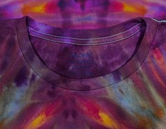 Handmade Ice Tie Dye T-Shirt XL Mens Womens Soft Cotton Maroon orange Fanfold