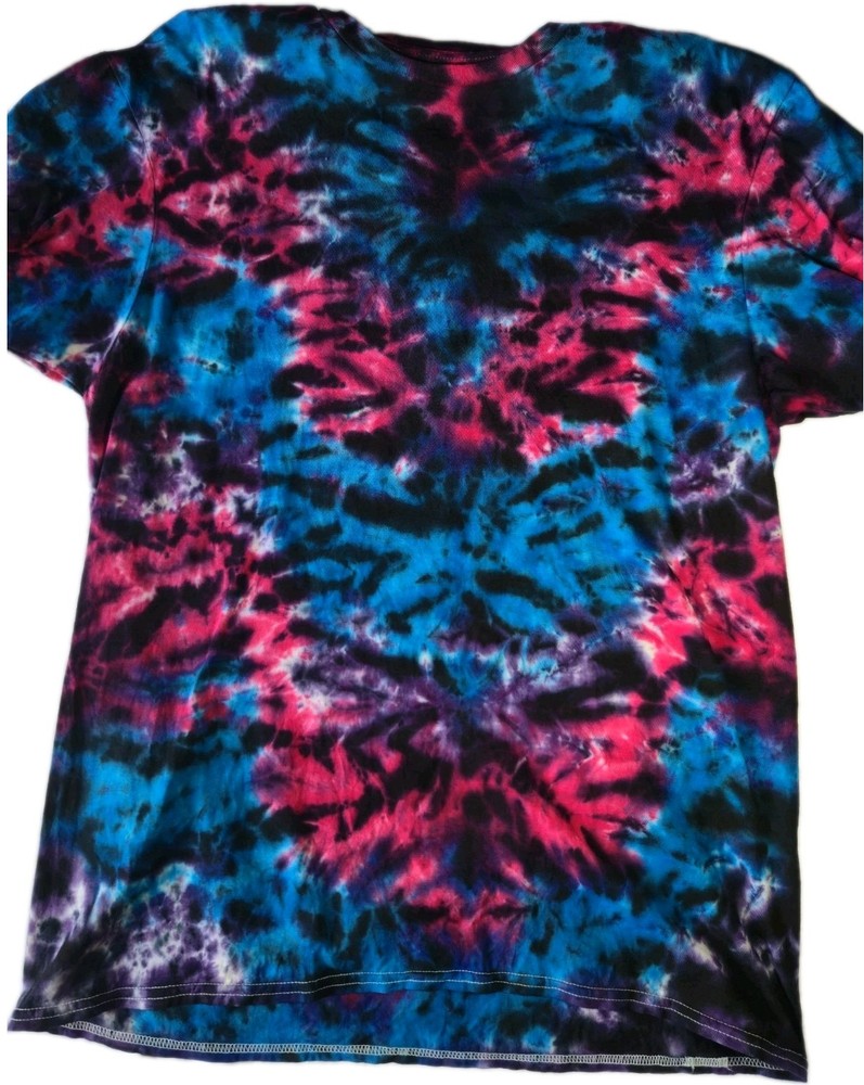 Adult Unisex Tie Dye Shirt Unique Black, Pink, Purple, Blue Design Made to Order