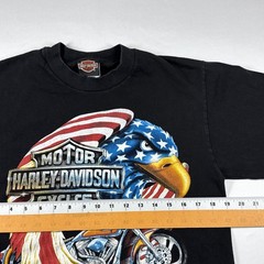 Vintage Harley Davidson 1996 Pacific Honolulu Long Sleeve T-Shirt Eagle Flag M