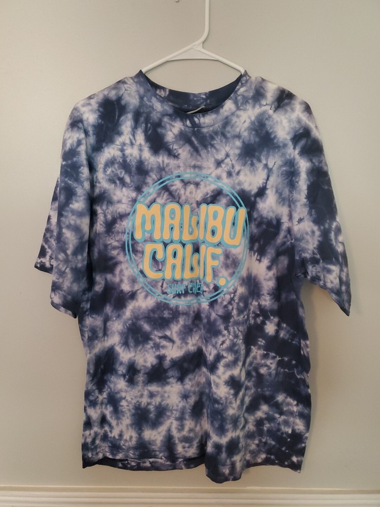 Malibu California Surf Crew Tye Dyed Banger T Shirt Size L BD60